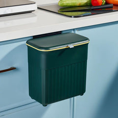 Large Capacity Wall Mounted Trash Can with Lid - Bathroom Garbage