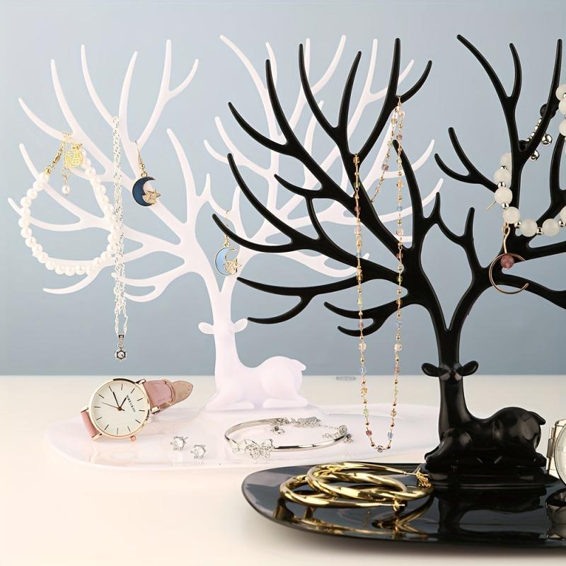 Jewelry Display Stand Tray with Tree Storage Racks - Red Deer Design