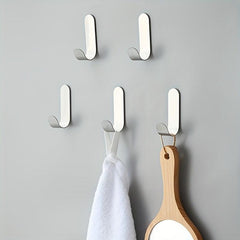 Stainless Steel J Shape Hook Wall Mounted Non Punching Coat Hat Bag Key Hook
