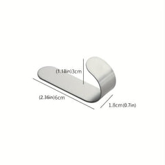 Stainless Steel J Shape Hook Wall Mounted Non Punching Coat Hat Bag Key Hook