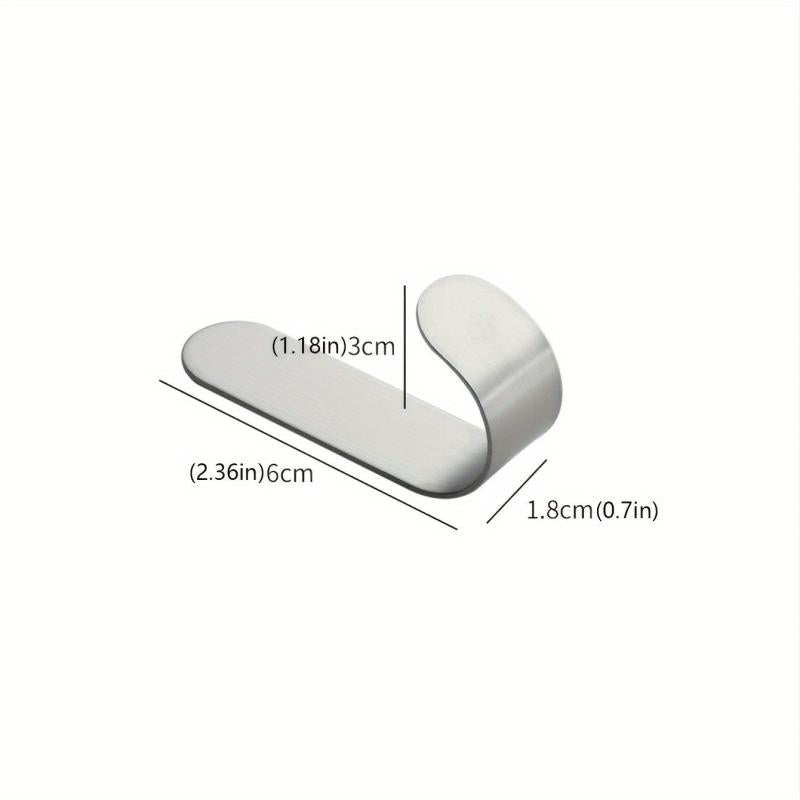 Stainless Steel J Shape Hook Wall Mounted Non Punching Coat Hat Bag Key Hook