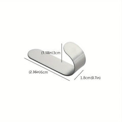 Stainless Steel J Shape Hook Wall Mounted Non Punching Coat Hat Bag Key Hook