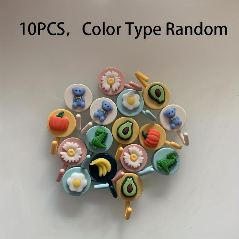 Cartoon Adhesive Hooks Non-marking Sticky Hook Decorative Wall Door Clothes Hook