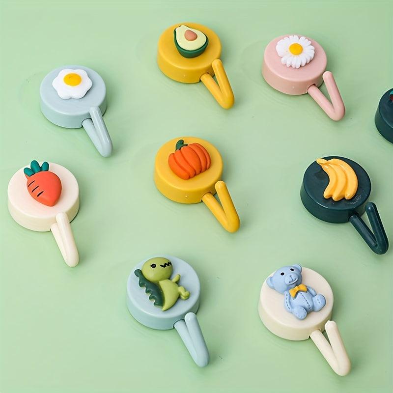 Cartoon Adhesive Hooks Non-marking Sticky Hook Decorative Wall Door Clothes Hook