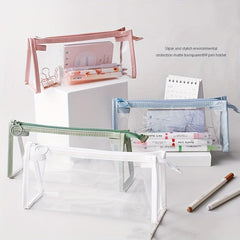 Clear Transparent Pencil Case Stationery Bag for Student Office Storage