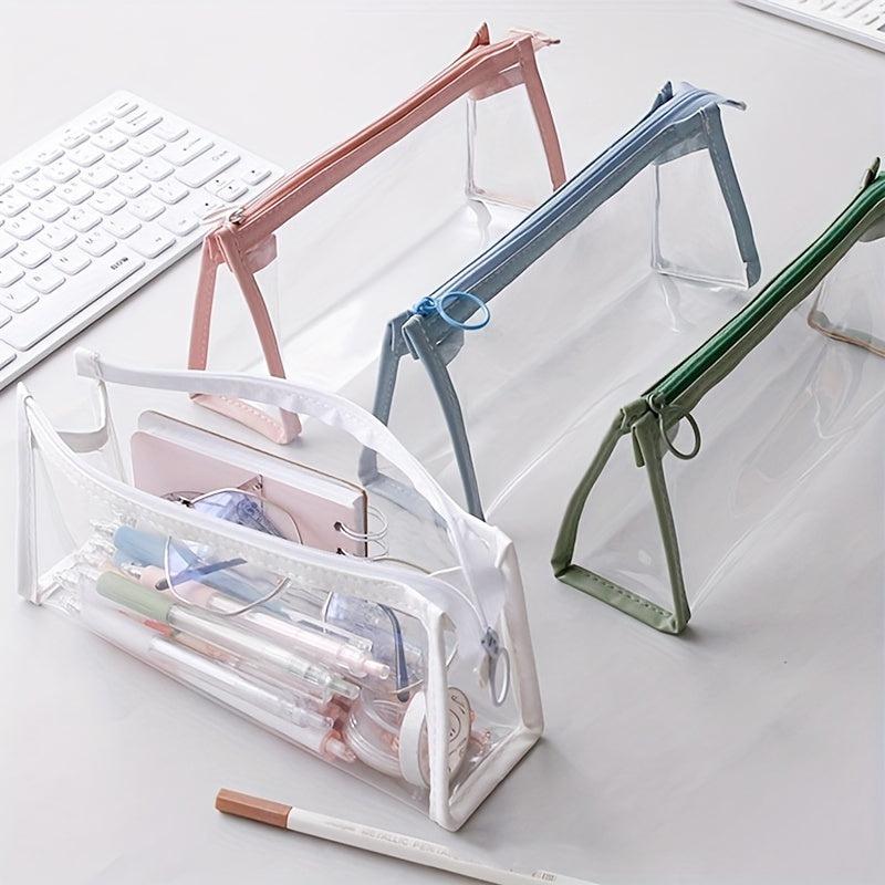 Clear Transparent Pencil Case Stationery Bag for Student Office Storage