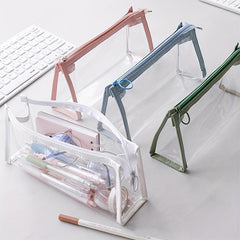Clear Transparent Pencil Case Stationery Bag for Student Office Storage