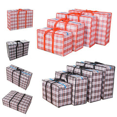 Large Plaid Storage Bag Quilt Blanket Container Waterproof Zipper Closure