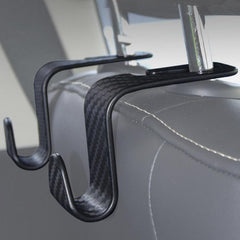 2pcs Car Seat Hook Carbon Fiber Hidden Seat Back Hook For Hang Objects Bags