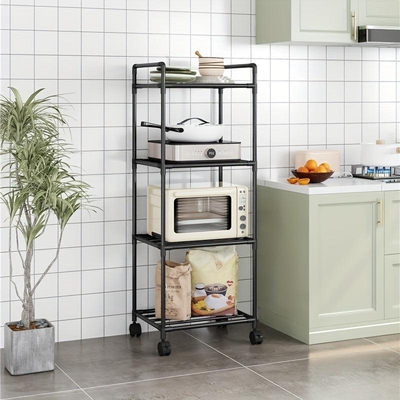 Extra Tall 3 4 Tier Metal Storage Rack with Rollers - Storage Organizer