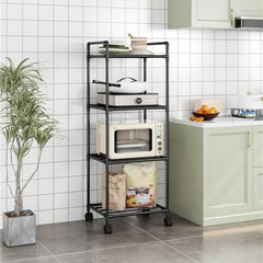 Extra Tall 3 4 Tier Metal Storage Rack with Rollers - Storage Organizer