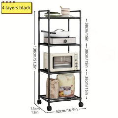 Extra Tall 3 4 Tier Metal Storage Rack with Rollers - Storage Organizer