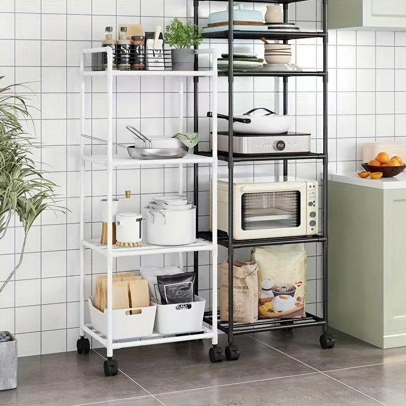 Extra Tall 3 4 Tier Metal Storage Rack with Rollers - Storage Organizer