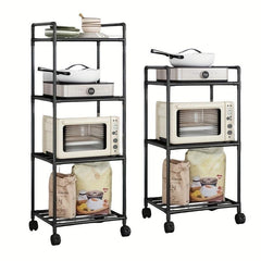 Extra Tall 3 4 Tier Metal Storage Rack with Rollers - Storage Organizer