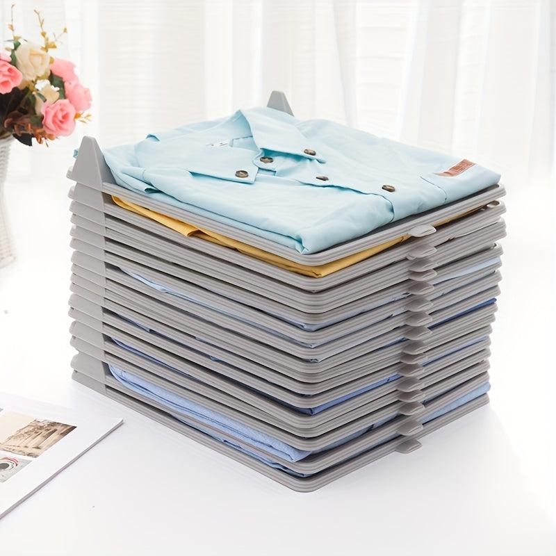 10pcs Plastic T-shirt Storage Folding Dividers Clothes Organizer for Closet