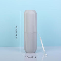 Portable Toothbrush Box with Cup - Travel Toothpaste Storage Container