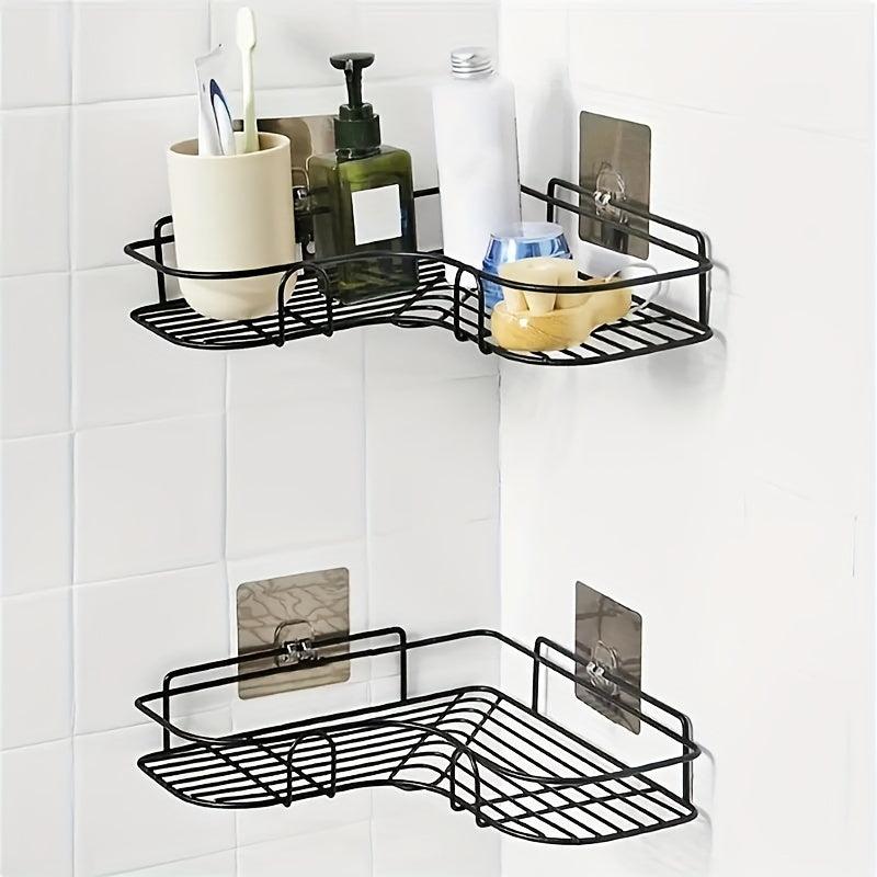 Punch Corner Shelf Bathroom Storage Rack Metal Toilet Wall Mounted