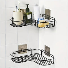 Punch Corner Shelf Bathroom Storage Rack Metal Toilet Wall Mounted