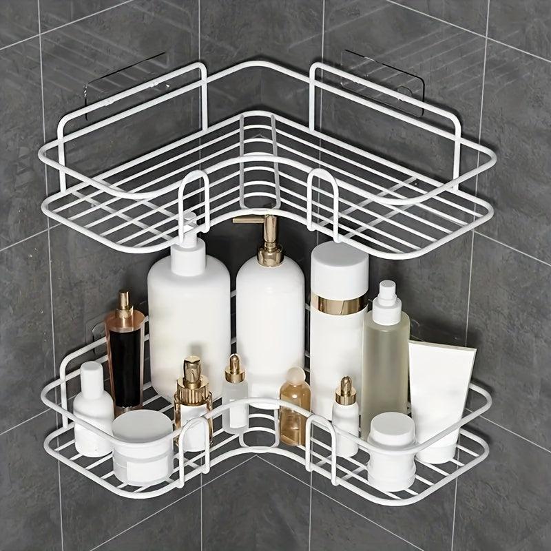 Punch Corner Shelf Bathroom Storage Rack Metal Toilet Wall Mounted
