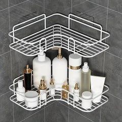 Punch Corner Shelf Bathroom Storage Rack Metal Toilet Wall Mounted