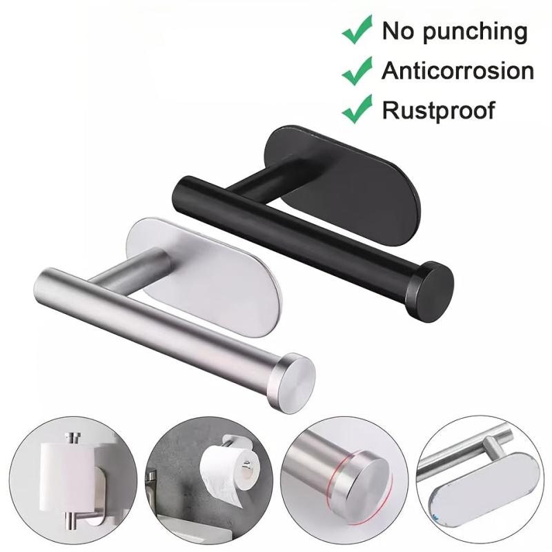 Stainless Steel Paper Towel Holder No Punch Toilet Paper Storage