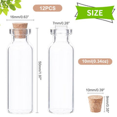 12pcs Mini Glass Jars with Cork Stopper for Spell Jars and Witchcraft