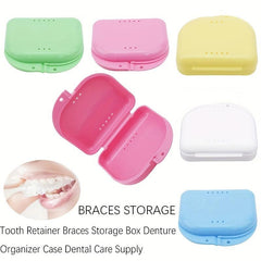 Mini Portable Denture Box Denture Storage Case Dental Retainer Box