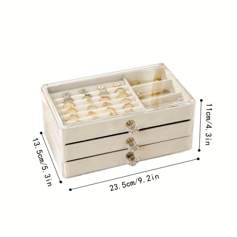 Large Capacity 3-Layer Jewelry Storage Box