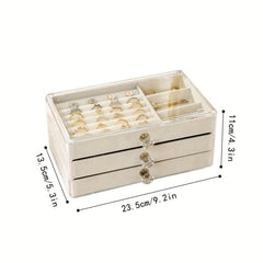 Large Capacity 3-Layer Jewelry Storage Box