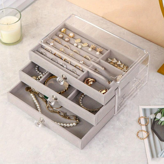 Large Capacity 3-Layer Jewelry Storage Box