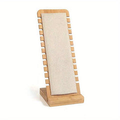 Wooden Necklace Holder Organizer Rack 12 Bit Portable Desktop Storage Display