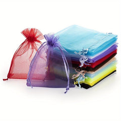 10pcs Sheer Organza Bags 8 89 11 Wedding Favor Bags With Drawstring