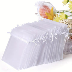 10pcs Sheer Organza Bags 8 89 11 Wedding Favor Bags With Drawstring