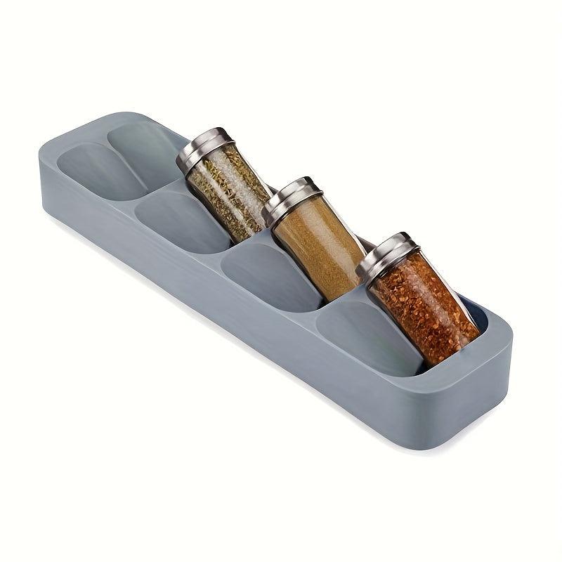 Spice Rack Organizer For Cabinet Drawer 8 Grids Spice Bottle Holder Tray