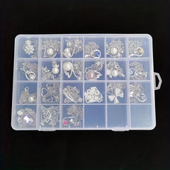 Transparent Jewelry Storage Box 24 Compartments Plastic Case