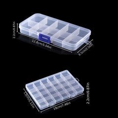 Transparent Jewelry Storage Box 24 Compartments Plastic Case