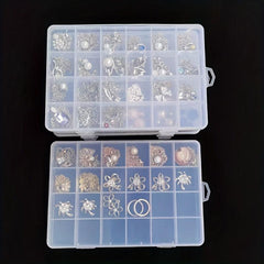 Transparent Jewelry Storage Box 24 Compartments Plastic Case