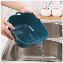 6pcs Bowl Strainers Set Double Layered Drain Basket Colander Stackable Set