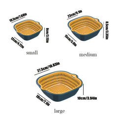 6pcs Bowl Strainers Set Double Layered Drain Basket Colander Stackable Set
