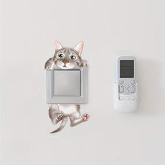 Cartoon Cat Wall Sticker - Removable Decal for Home Decor