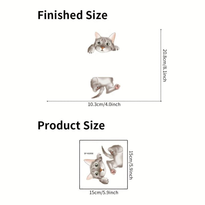 Cartoon Cat Wall Sticker - Removable Decal for Home Decor