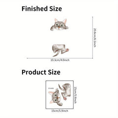 Cartoon Cat Wall Sticker - Removable Decal for Home Decor