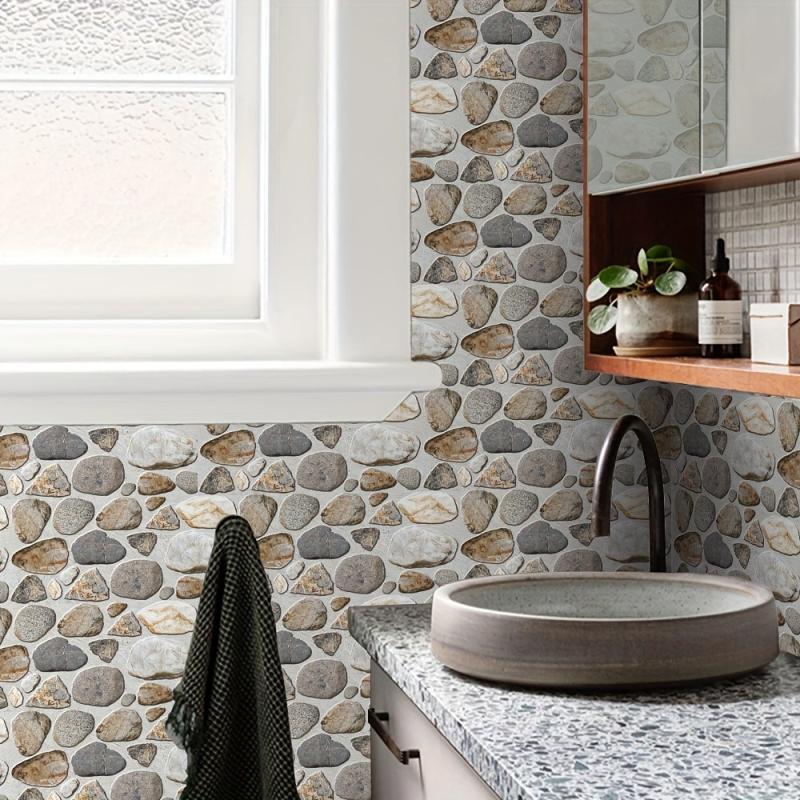 Peel and Stick Faux Stone Wall Tile - Self Adhesive 3D Stone Panels for Kitchen