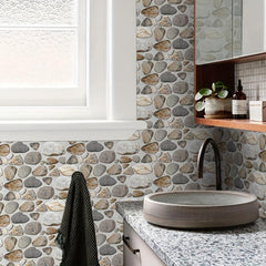 Peel and Stick Faux Stone Wall Tile - Self Adhesive 3D Stone Panels for Kitchen