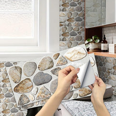 Peel and Stick Faux Stone Wall Tile - Self Adhesive 3D Stone Panels for Kitchen