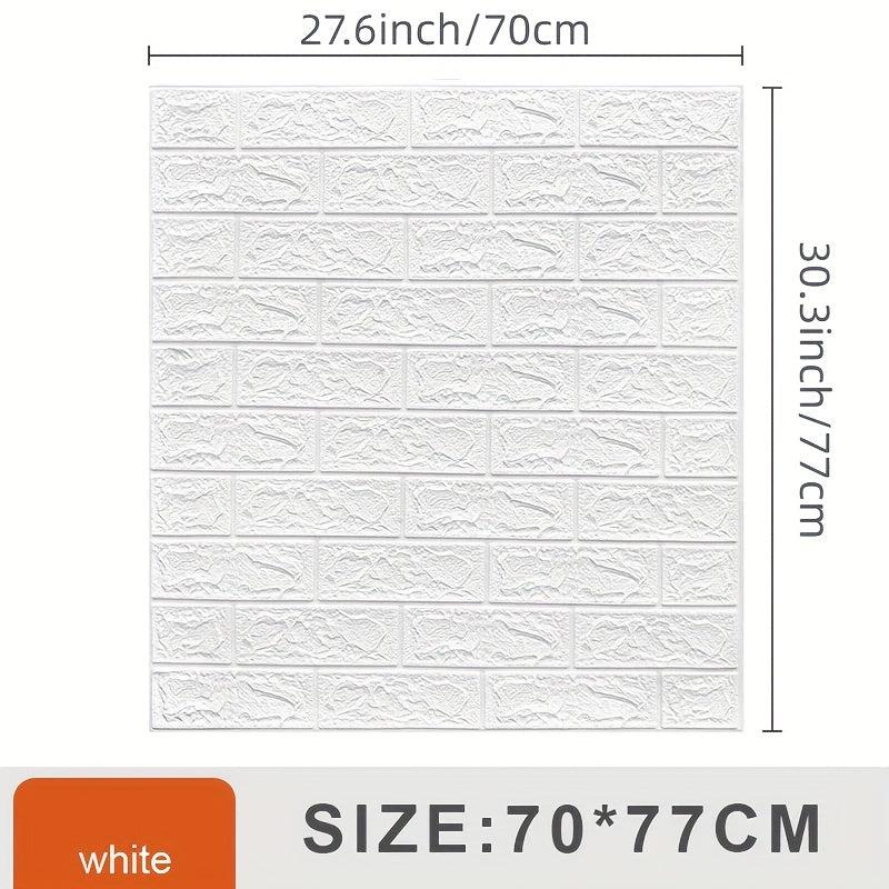 10pcs 3D Brick Wallpaper Peel And Stick Foam Wall Panels