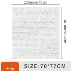 10pcs 3D Brick Wallpaper Peel And Stick Foam Wall Panels