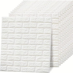 10pcs 3D Brick Wallpaper Peel And Stick Foam Wall Panels