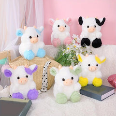 Pink Strawberry Cow Plush Toy Home Decoration Doll