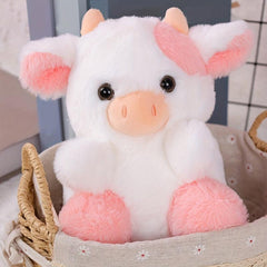 Pink Strawberry Cow Plush Toy Home Decoration Doll